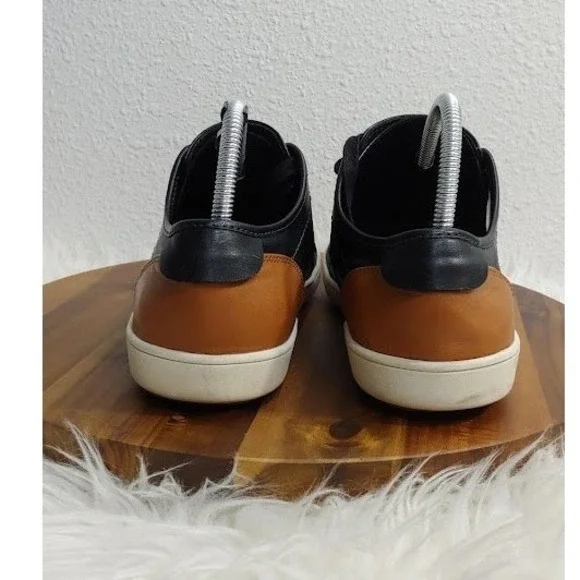 Steve Madden Men Black Tan Casual Sneakers Low Top Lace Up Shoes 10M - Picture 4 of 9